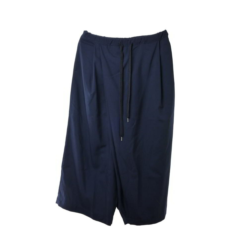 MARNI ラップデザイン ウール クロップド ワイド パンツ 38 ネイビー マルニ 【中古】