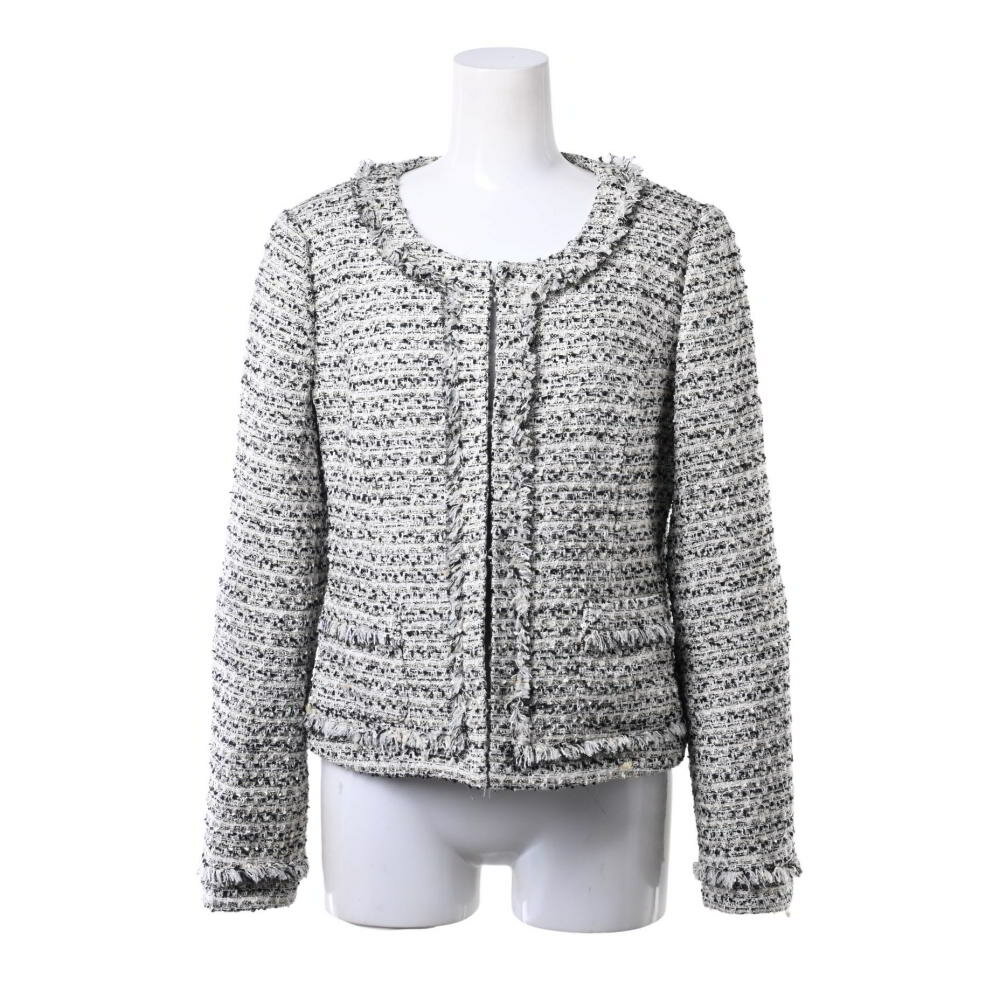 Wool - ESTNATION ツイード ノーカラージャケット 40 グレー エストネーション 【中古】