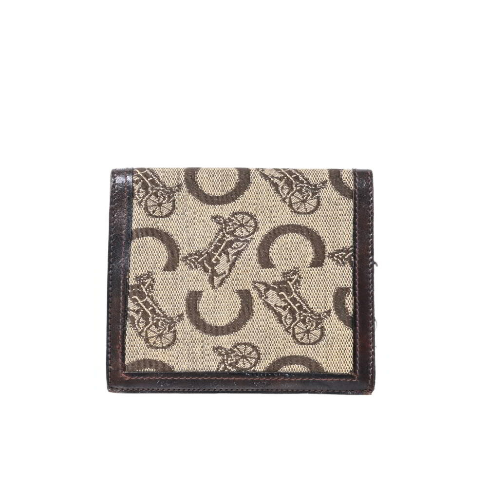 CELINE オールドセリーヌ マカダム 馬車 カードケース - ベージュ セリーヌ 【中古】