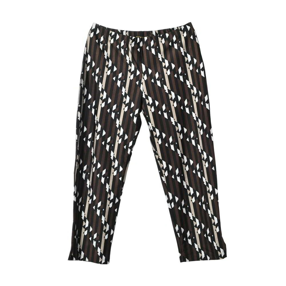 FENDI F柄 ナイロン ストレッチ スパッツ パンツ 44 ブラウン フェンディ 【中古】