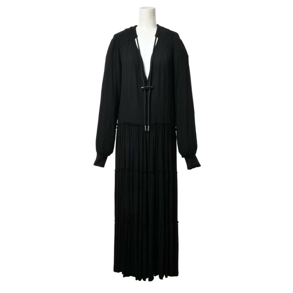 DIESEL レイヤード ロング ワンピース XS ブラック ディーゼ...(4.0)