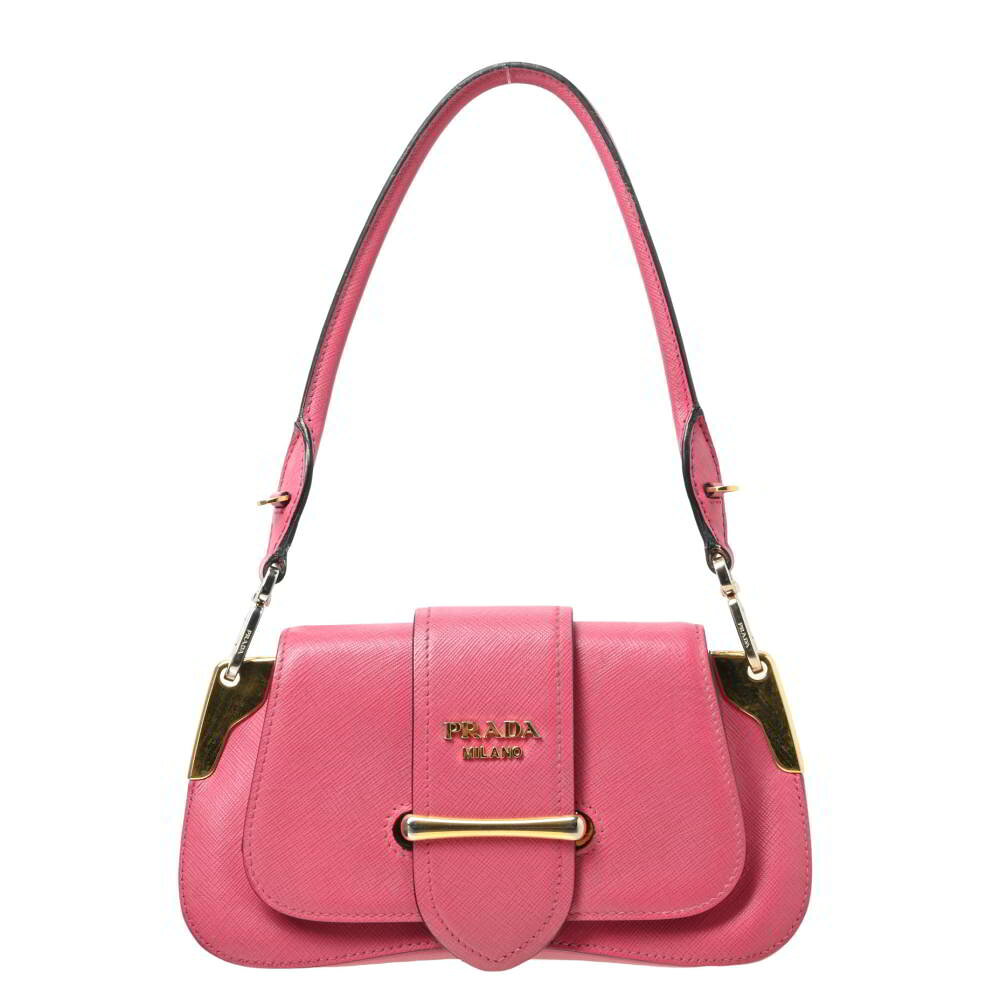 PRADA シドニー サフィアーノ レザー 2way ショルダー バッグ - ピンク プラダ 【中古】