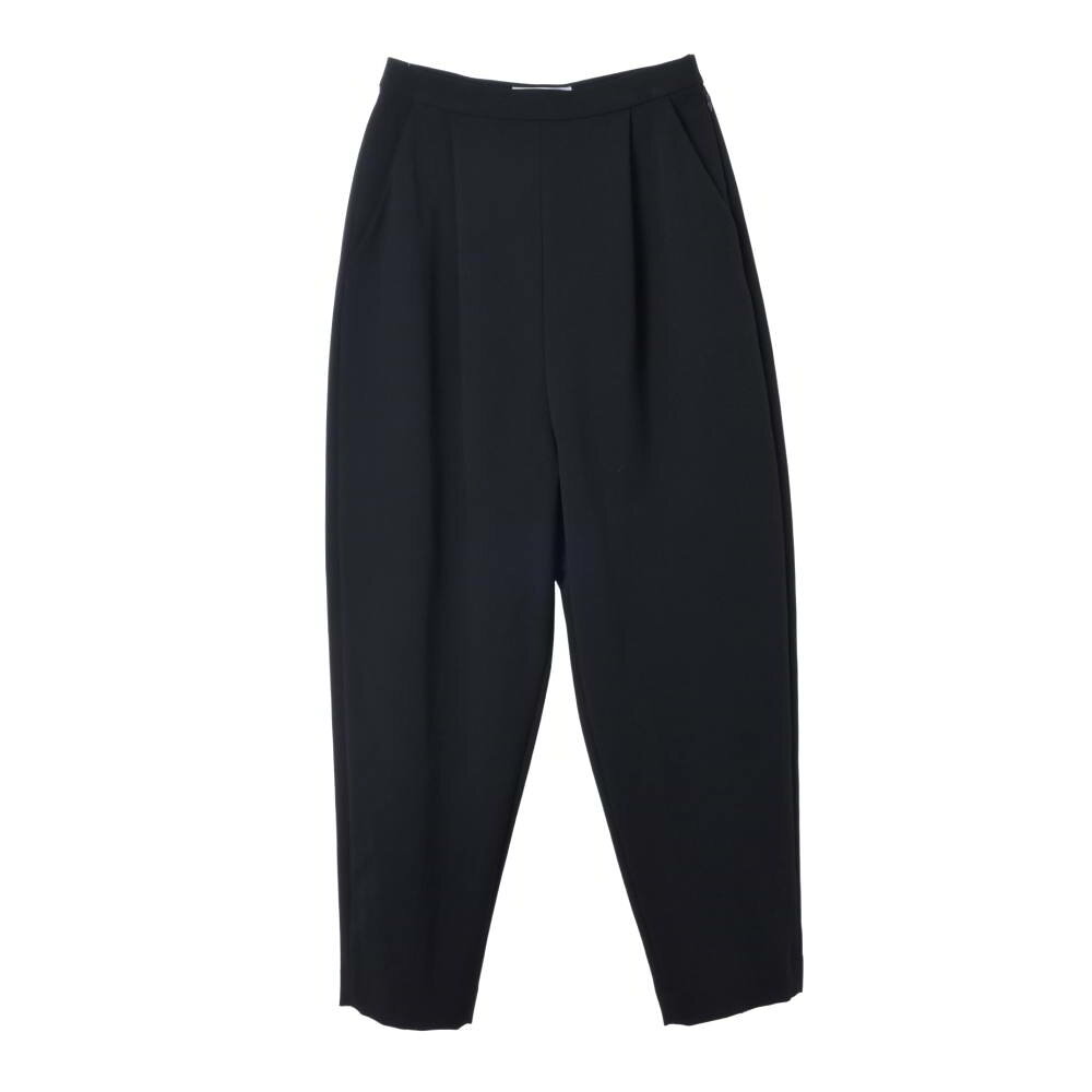 ENFOLD ストレッチ タック テーパード パンツ 38 ブラック エンフォルド 【中古】