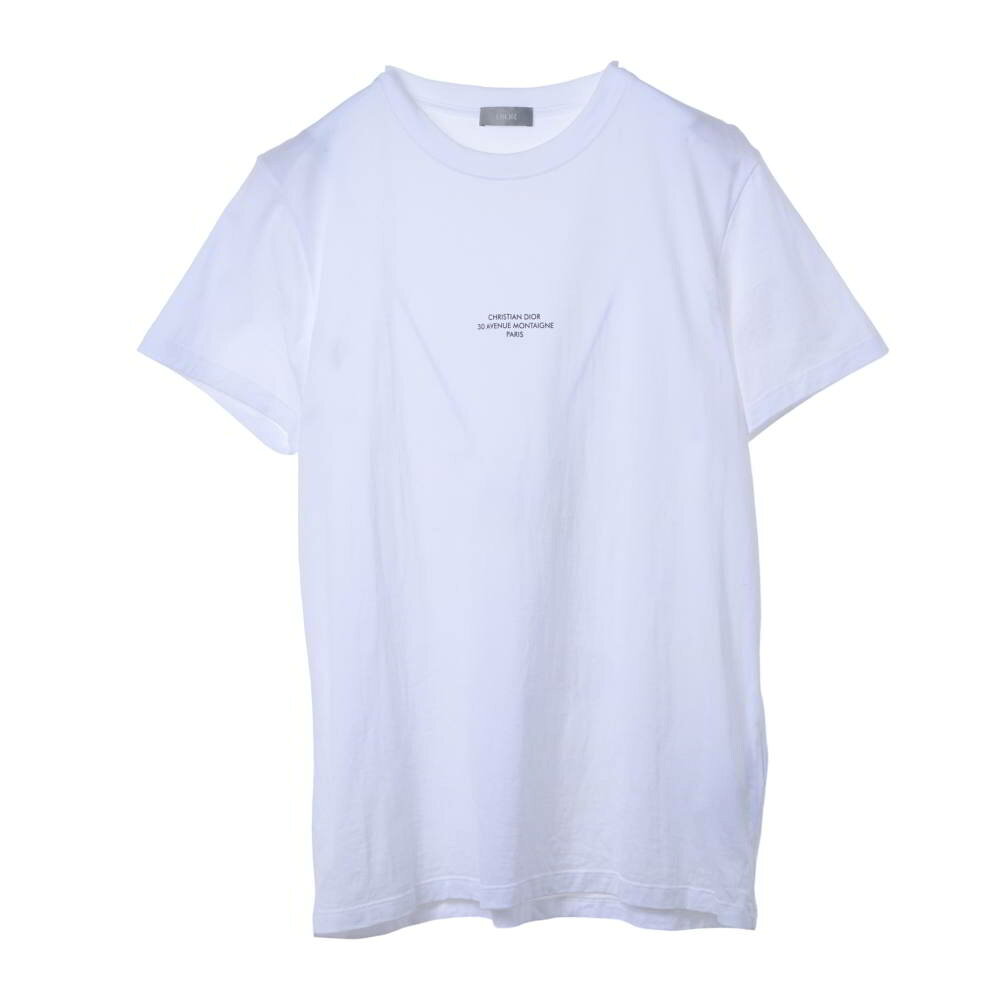 Dior HOMME コットン プリント Tシャツ M ホワイト ディオールオム 【中古】
