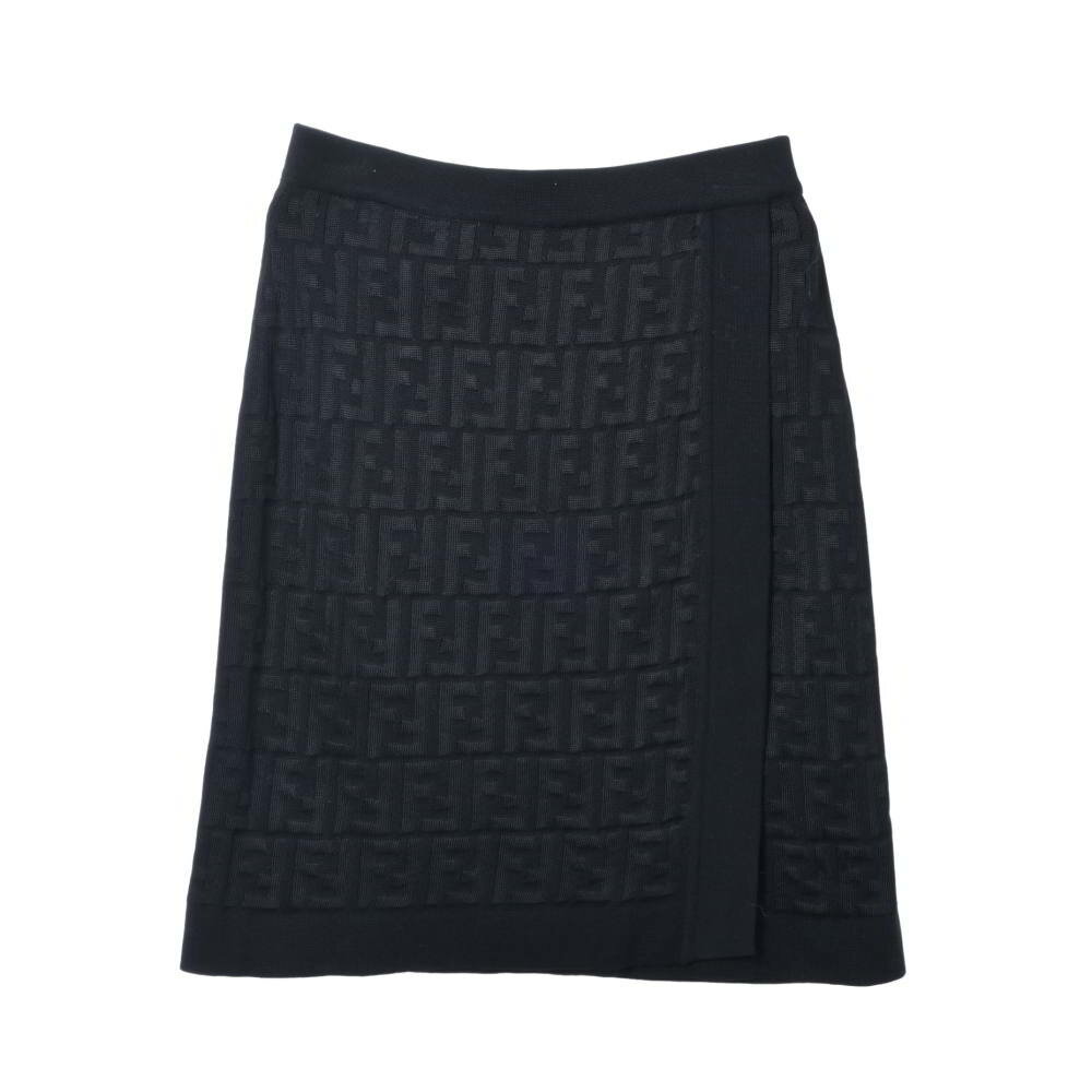 Rakuten - FENDI ヴィンテージ ズッカ ウール ニットスカート 38 ブラック フェンディ 【中古】