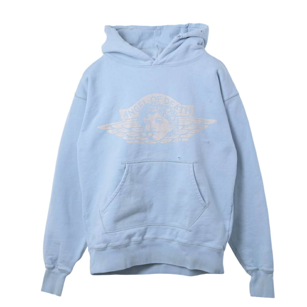 Parka - SAINT MICHAEL ANGEL HOODIE プリント パーカー M ライトブルー セントマイケル 【中古】