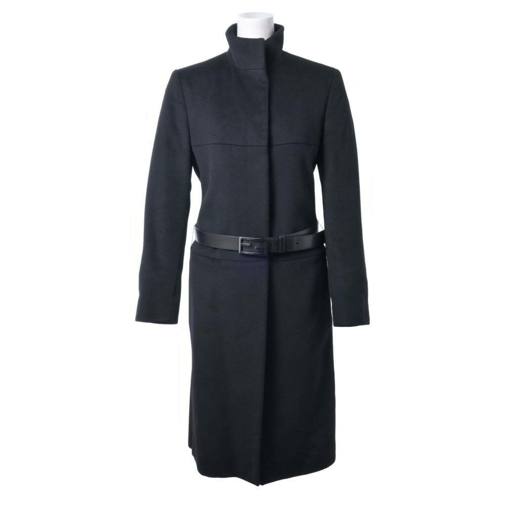 Other Jackets Jumpers - FENDI ロゴベルト付き カシミヤ混 スタンドカラー コート 38 ブラック フェンディ 【中古】