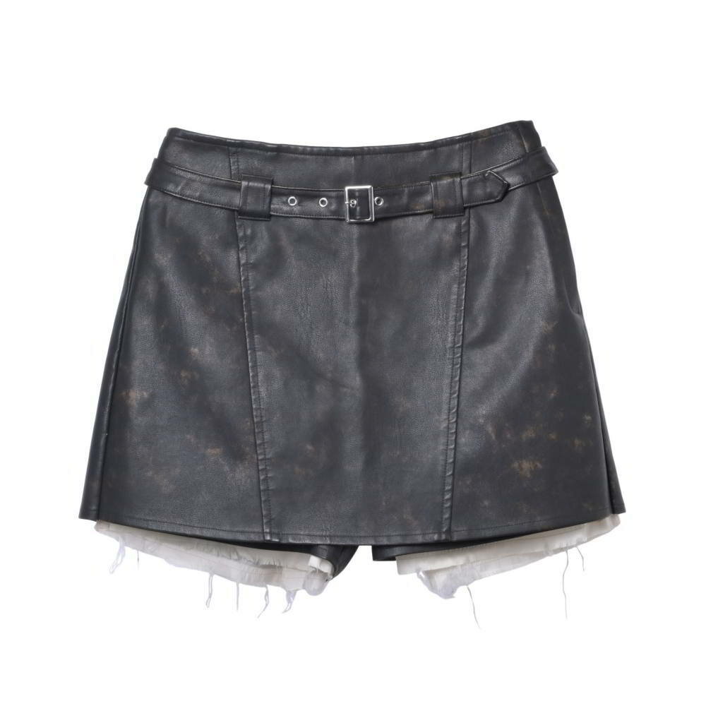 Rakuten - MAISON SPECIAL ベルテッド ヴィーガン レザー キュロット パンツ 38 ブラウン メゾンスペシャル 【中古】