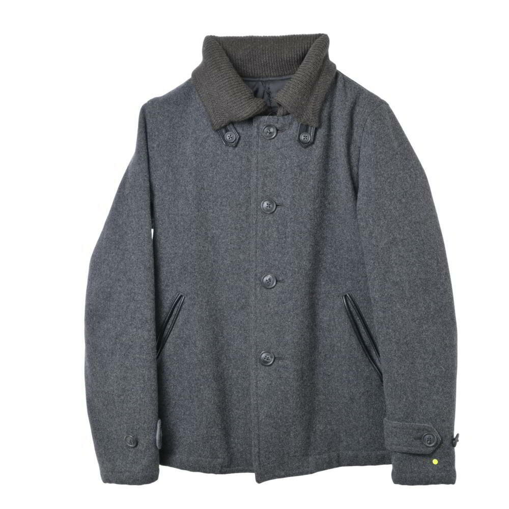 Rakuten - BEAMS レザートリム ウールナイロン メルトン ジャケット S グレー ビームス 【中古】