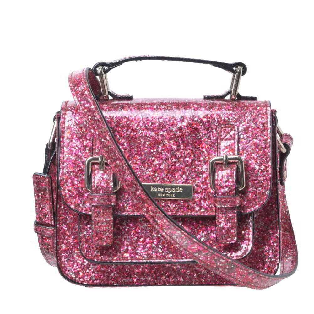kate spade new york ラメ ガールスカウト クロスボディ ショルダーバッグ - ピンク ケイトスペード 【中古】(4.0)
