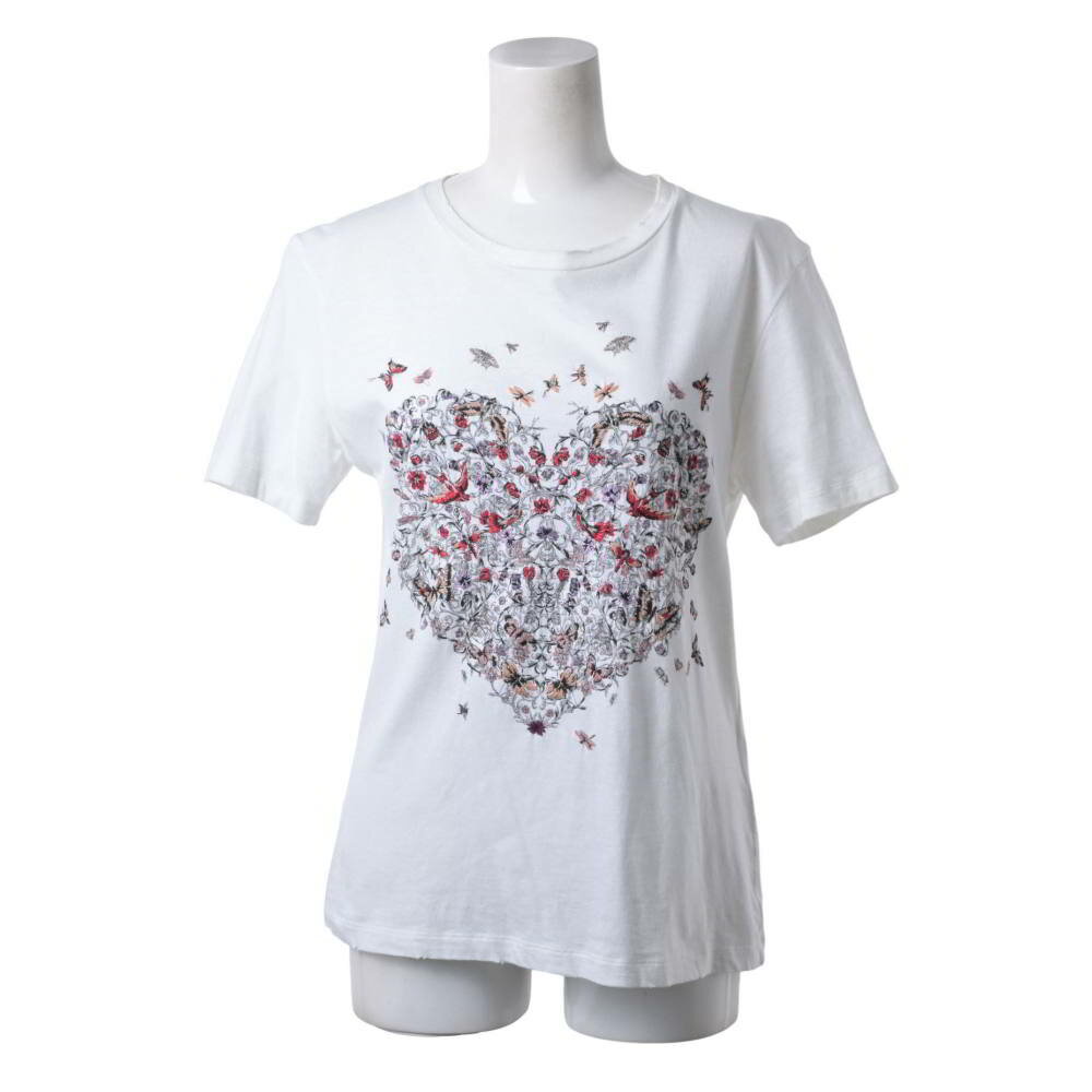 Christian Dior 513T09A4220 ハート オブ キュリオシティ 刺繍 Tシャツ XS ホワイト クリスチャンディオール 【中古】