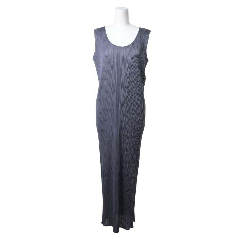 Rakuten - PLEATS PLEASE PP04-JH616 ノースリーブ ロング ワンピース 3 グレー プリーツプリーズ 【中古】