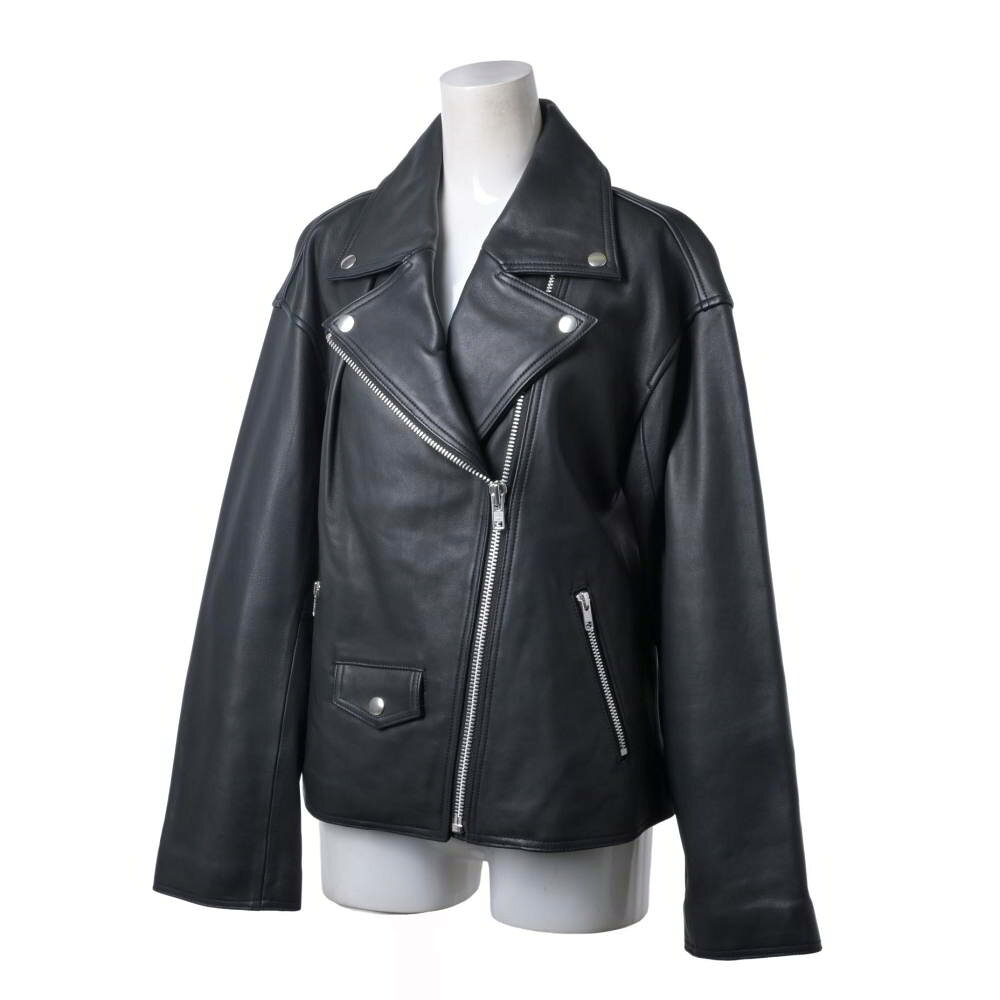 Mila Owen シープスキン ライダース ジャケット 0 ブラック ミラオーウェン 【中古】 cyclehearts-10026661 CYCLE HEARTS楽天市場店 サンプル画像3