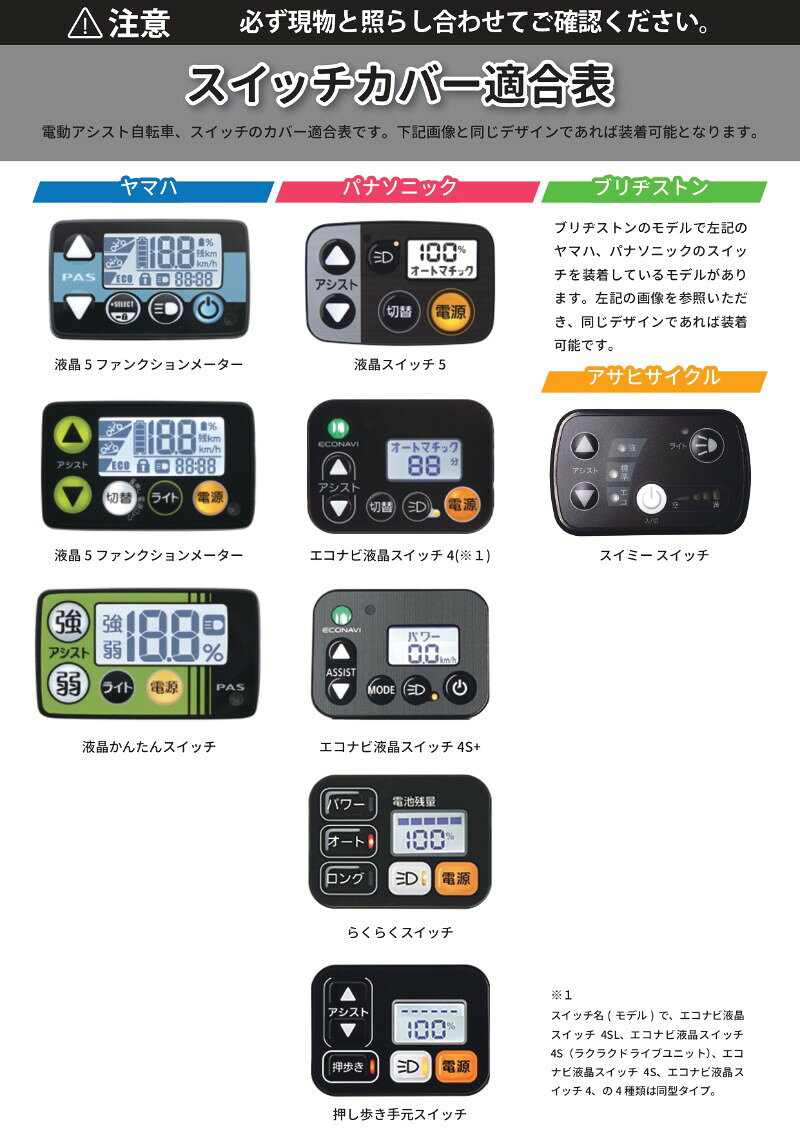 ★本日全品ポイント5倍★ 電動アシスト自転車 手元スイッチ用カバー パナソニック/ヤ...