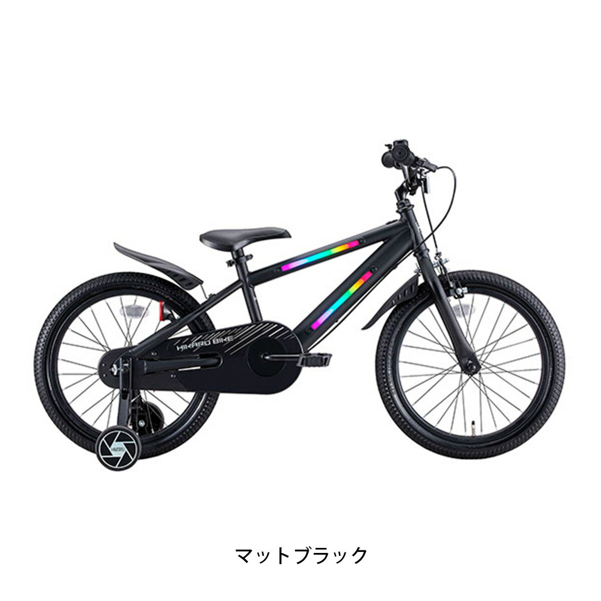 アイデス アイデス ides 光るバイク 18 男の子 幼児自転車 子供 マットブラック [0...