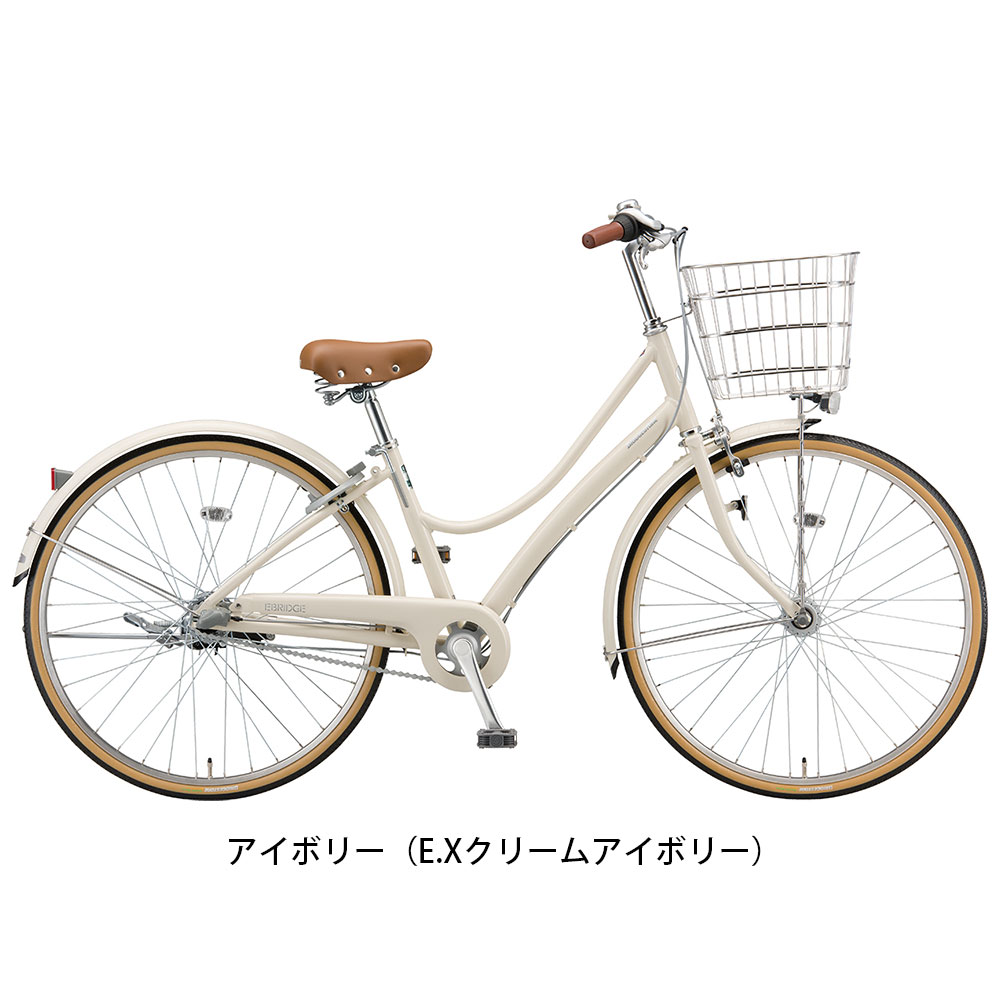ホワイトシティサイクル 24インチ 前面バスケット付き 楽天市場】アイボリー(カラーホワイト)(シティサイクル