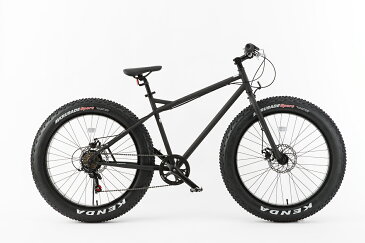 ファットバイク FATBIKE 送料無料 26インチ 6段変速 自転車 マットブラック ディスクブレーキ イロンデール