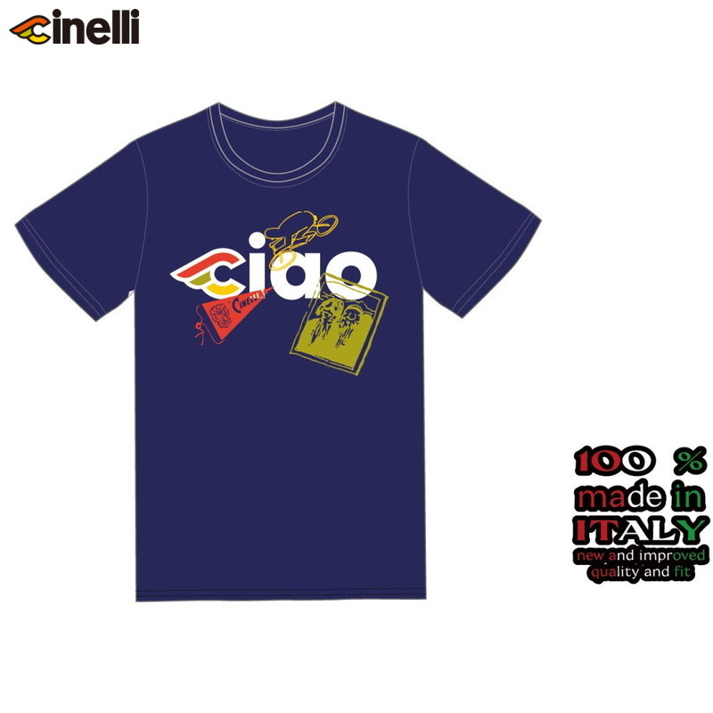 CINELLI チネリ T-SHIRTS CIAO ICONS BLUE NAVY チャオ アイコン ブルーネイビー Tシャツ