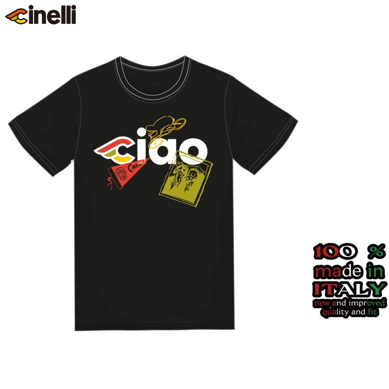 CINELLI チネリ T-SHIRTS CIAO ICONS BLACK チャオ アイコン ブラック Tシャツ 1