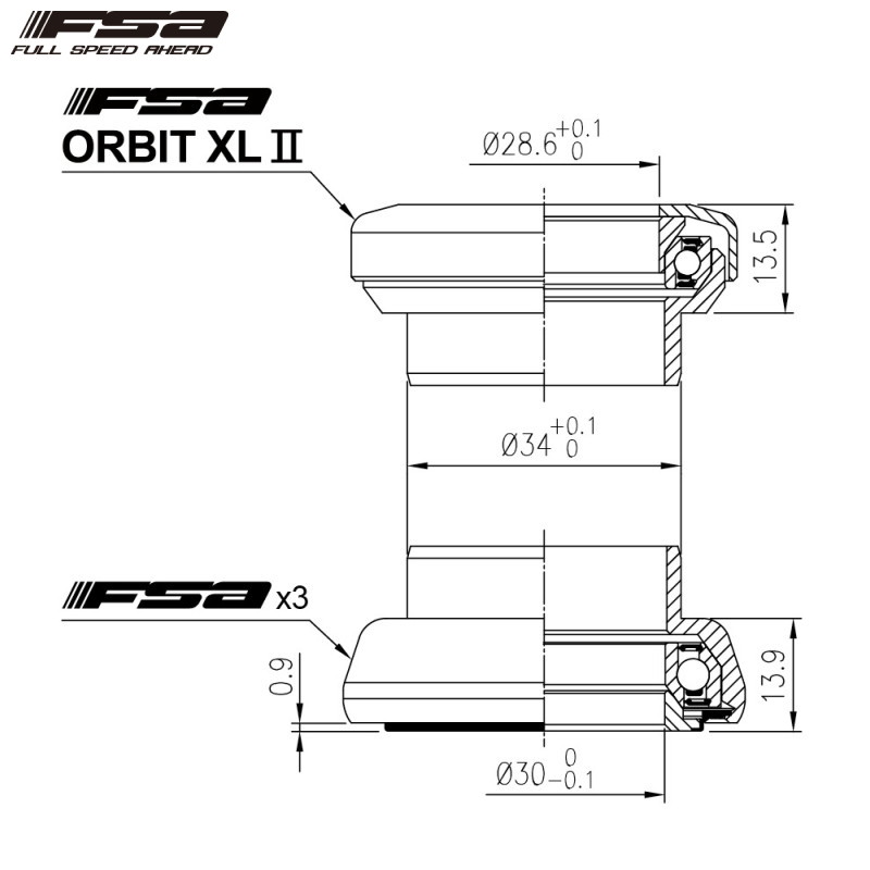 FSA ���ե������� ORBIT XLII 9.5mm alloy 1-1/8 �إåɥѡ���