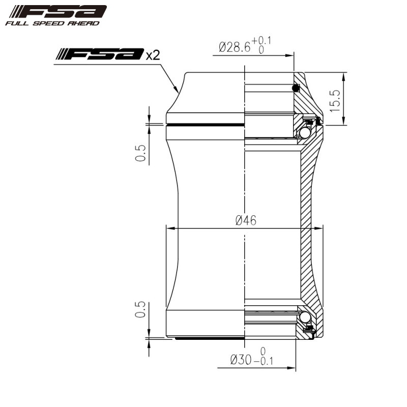 FSA エフエスエー ORBIT CE NO.8B 8mm alloy 1-1/8 ヘッドパーツ