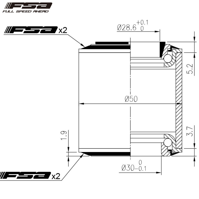 FSA エフエスエー NO.10 16.2mm alloy 1-1/8 ヘッドパーツ