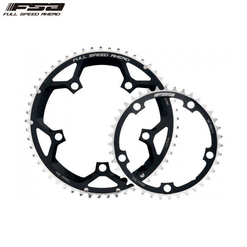 FSA ե ALLOY 2x ROAD CHAINRINGSPRO black 5h 130x48T pin 8mm S10 