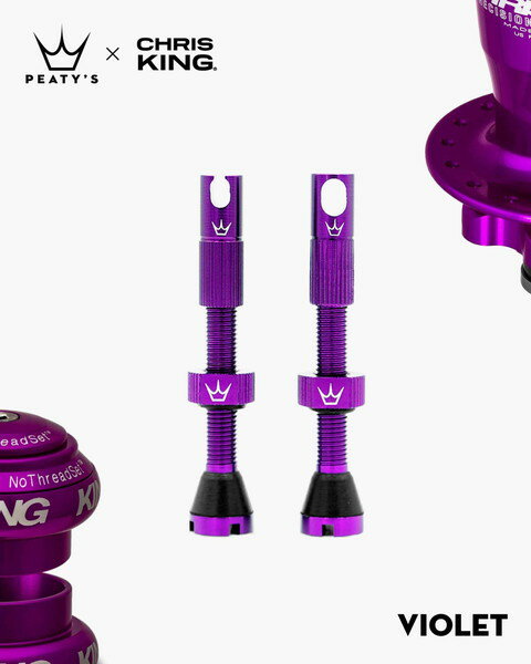 Peatys ԡƥ Tubeless Valves Violet 60mm