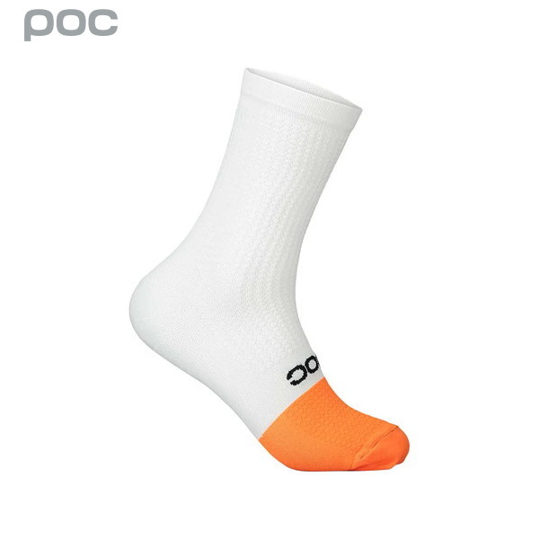 POC/|bN Flair Sock Mid tCA \bN ~bh Hydrogen White/Zink Orange