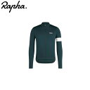 Rapha ラファ Core Thermal Long Sleeveサイクリングジャージ White/Dark Green