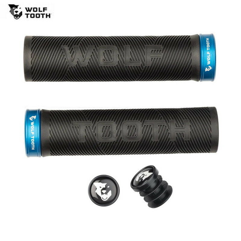 WolfTooth ウルフトゥース Echo Lock-On Grip Black Grip with Blue Collar グリップ