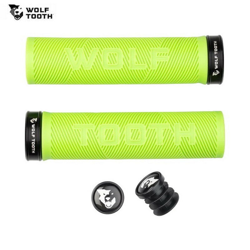 WolfTooth ウルフトゥース Wolf Tooth Lock-On Echo Grip - Green Grip with Black Collar グリップ