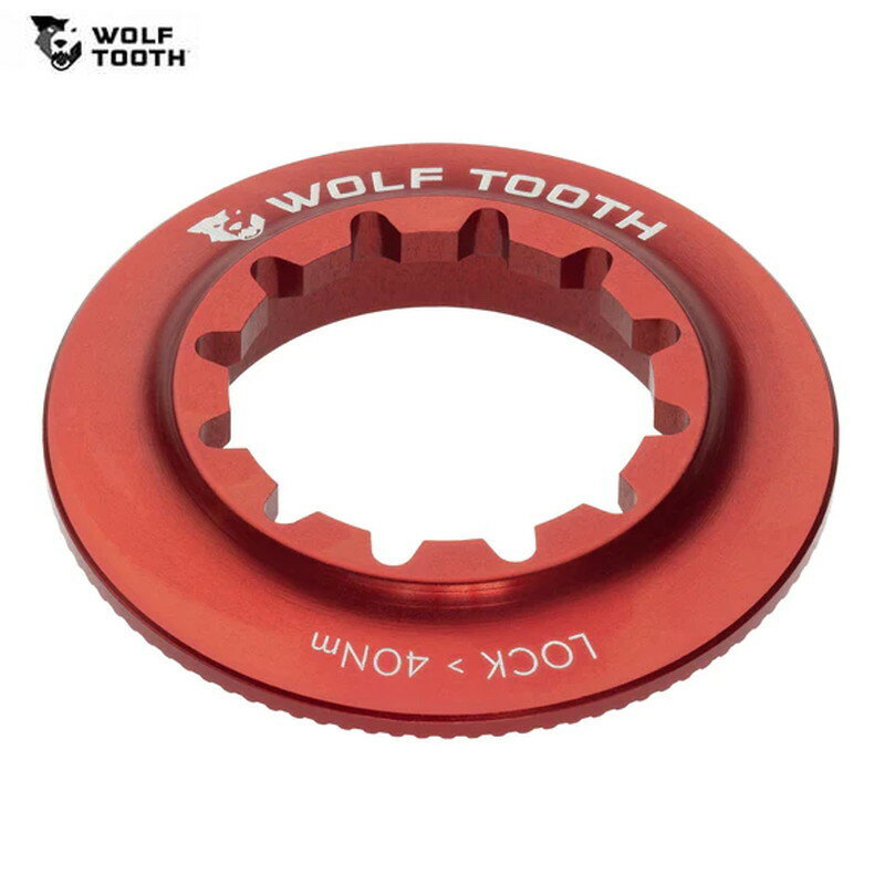 WolfTooth ウルフトゥース Centerlock Rotor Lockring-Internal Spline Red ロックリング