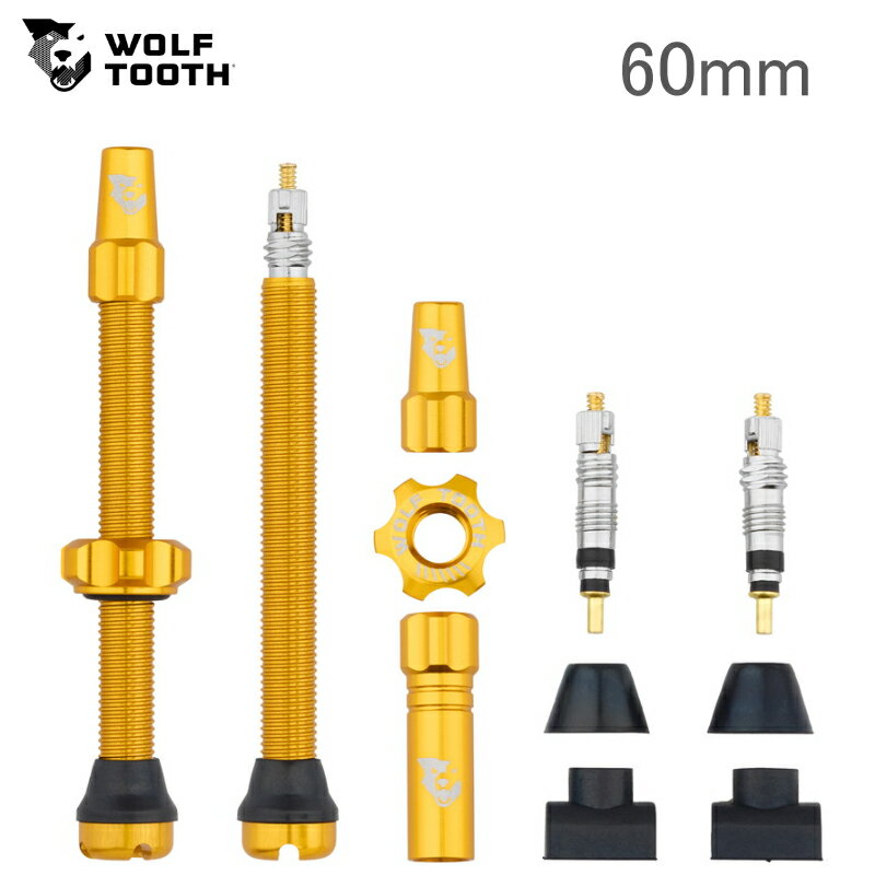 WolfTooth ウルフトゥース Tubeless Valve Stem Kit チューブレス バルブステムキット 60mm Gold 1