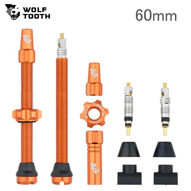 WolfTooth ウルフトゥース Tubeless Valve Stem Kit チューブレス バルブステムキット 60mm Orange