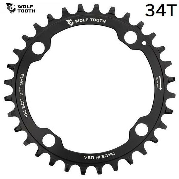WolfTooth եȥ 104 BCD Chainring for Shimano 12 spd 34T