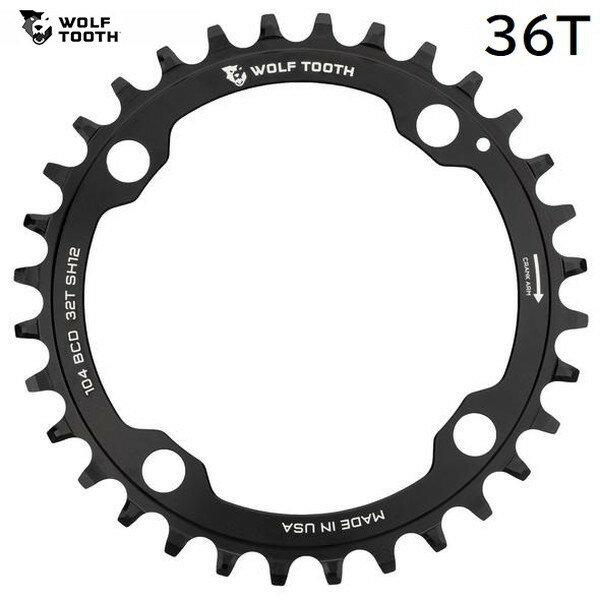 WolfTooth ウルフトゥース 104 BCD Chainring for Shimano 12 spd 36T