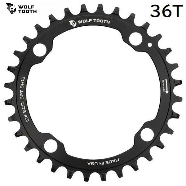 WolfTooth եȥ 104 BCD Chainring for Shimano 12 spd 36T