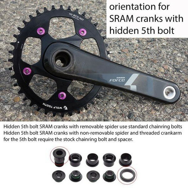 WolfTooth ウルフトゥース 110 BCD 5 Bolt Chainring 38T compatible with SRAM Fl...