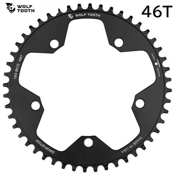 WolfTooth եȥ 130 BCD 5 Bolt Chainring 46T compatible with SRAM Flattop