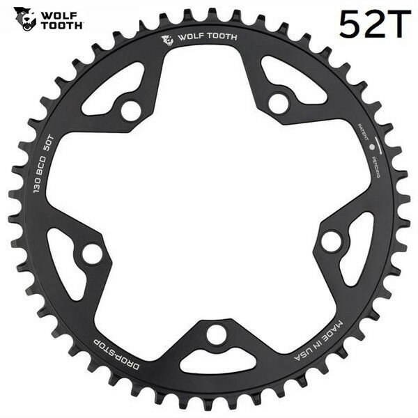 WolfTooth ウルフトゥース 130 BCD 5 Bolt Chainring 52T compatible with SRAM Flattop