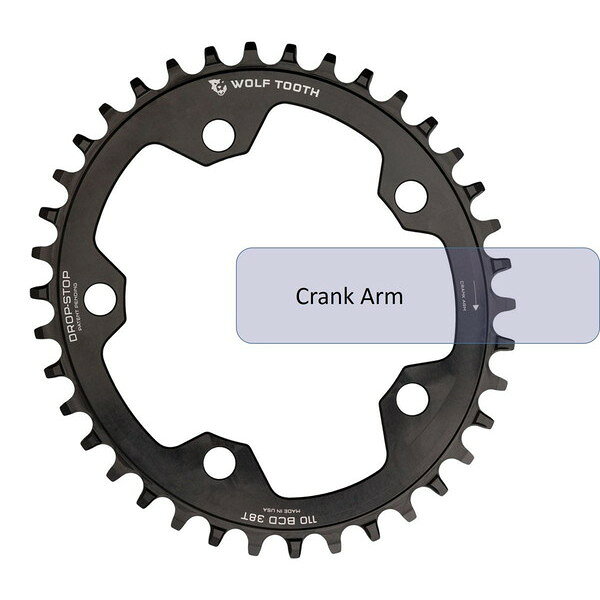 WolfTooth ウルフトゥース Elliptical 110 BCD 5 Bolt Chainring 40T compatible w...