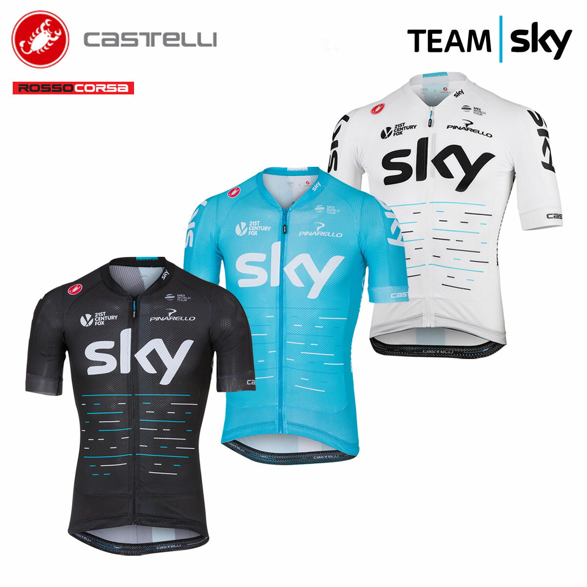 ＜春の感謝祭＞CASTELLI 7000 TEAM SKY AERO RACE 5.1 カステリ チームスカイ エアロレース 半袖ジャージ