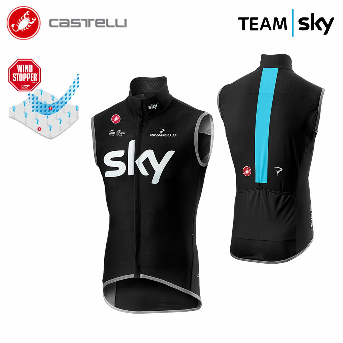 CASTELLI 9013 TEAM SKY PERFETTO VEST カステリ チームスカイ ペルフィット ベスト