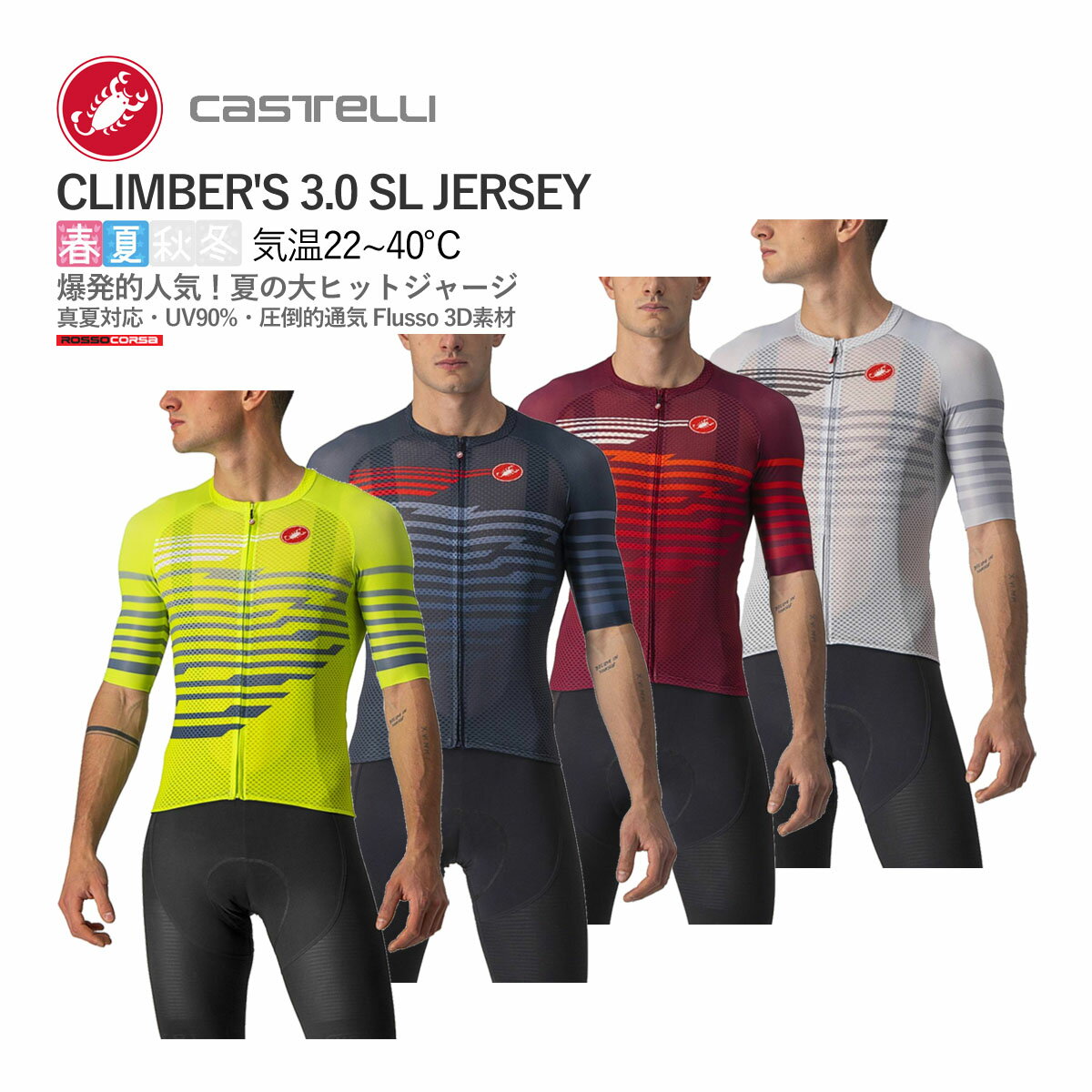 ＜春の感謝祭＞【即納／取寄】CASTELLI 22015 CLIMBER'S 3.0 SL JERSEY カステリ クライマーズ 半袖ジャージ