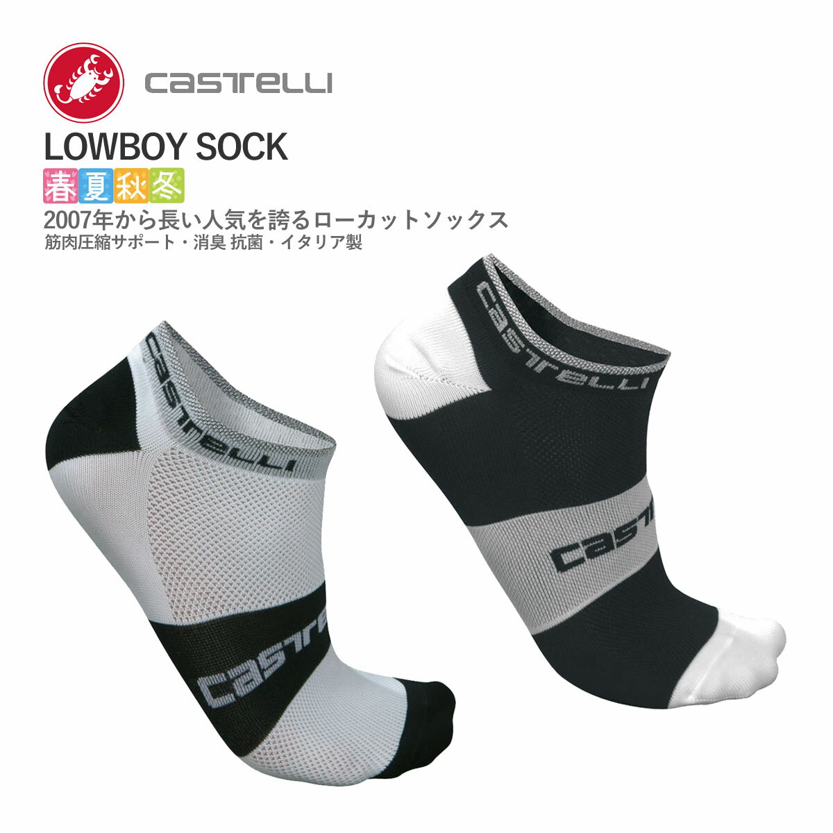 ＜春の感謝祭＞【即納／取寄】CASTELLI 7069 LOWBOY SOCK カステリ ローボーイ ソックス