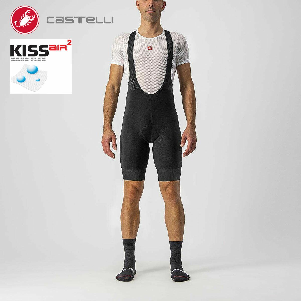 ＜春の感謝祭＞【即納】CASTELLI 19514 TUTTO NANO BIBSHORT カステリ トゥット ナノ 防寒 防水 ビブショーツ