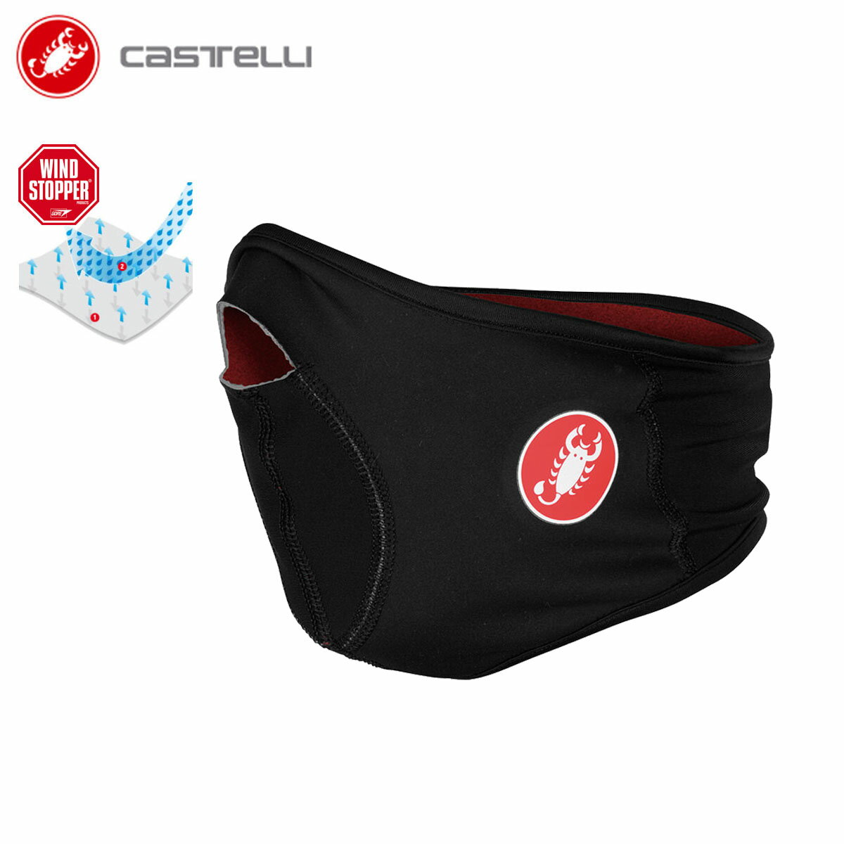 ＜春の感謝祭＞【即納】CASTELLI 12548 VISO FACE MASK カステリ ビゾ 防寒 0℃対応 秋冬 フェイス マスク