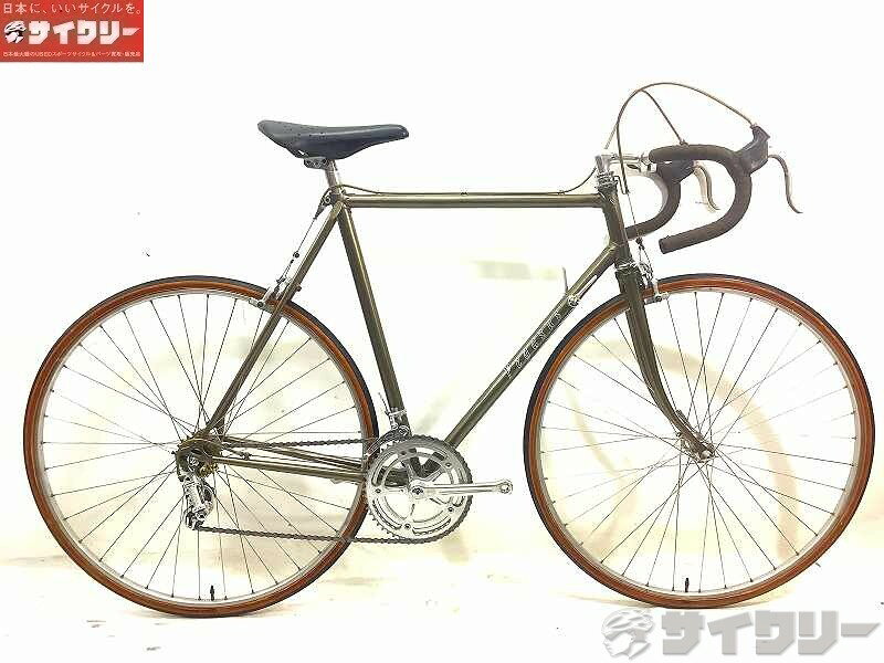 製品情報カテゴリ完成車 ロードバイク ロードバイク メーカーペガサス年式1980年代色状態ランクV(ビンテージ)送料サイズ大型サイズトップチューブ長：510mmシートチューブ長：580mmヘッドチューブ長：140mmクランク長：165ステム長：90mmハンドル幅：380mmパーツフレーム材質：クロモリフォーク材質：クロモリホイール：MAVIC /Record ハブシフター：カンパニョーロ Record フロントディレイラー：：カンパニョーロ Record リアディレイラー：：カンパニョーロ NuovoRecord クランク：：カンパニョーロ Record スプロケット：シマノブレーキ：MAFACステム：cinelliハンドル：FIAMMEシートポスト：カンパニョーロサドル：chinelli UNICANITOR状態コメント中古商品です。使用感傷が見受けられます。トップチューブにわずかな凹みあります。タイヤは劣化しておりますので要交換になります。ブレーキレバーフードに劣化による破れがございます。各所分解清掃済み。ペダルは付属しておりません。その他PEGASUS神金自転車商会JINGANE CYCLE