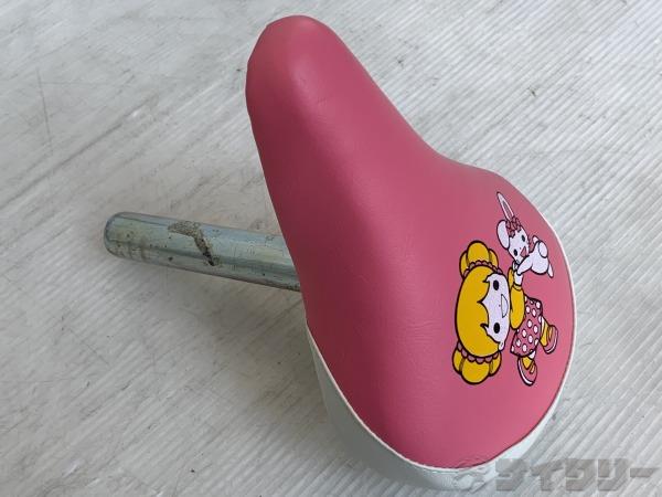 サドル 不明 子ども用サドル ピンク/ホワイト キャラクターロゴ入り - 中古